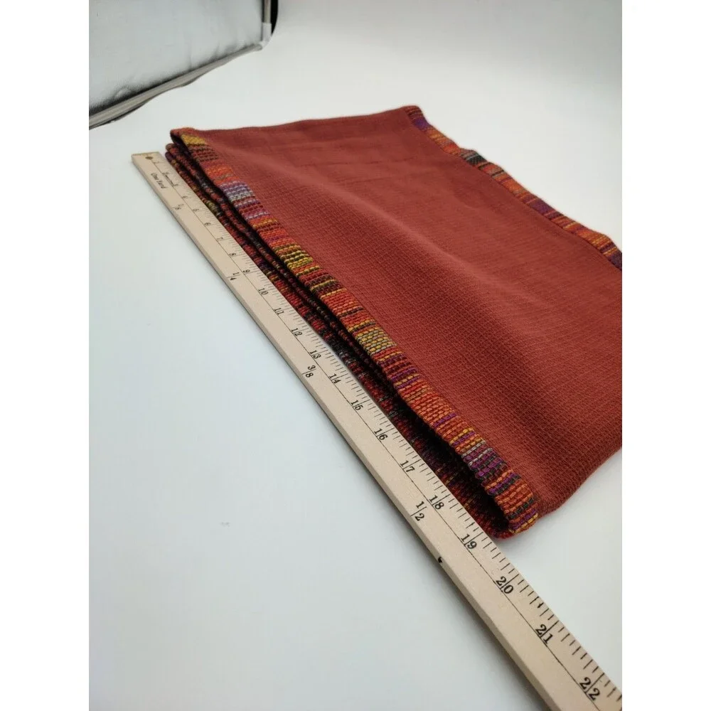 Crate & Barrel Unique Indian Woven Table Runner Del Rey Cinnamon 14×90in (Read)